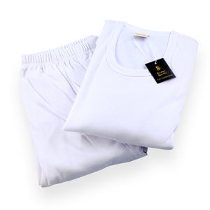 طقم ملابس شتوية داخلية للرجال سبيس مان ساده لون أبيض قياسات M - 3XL أكمام طويلة